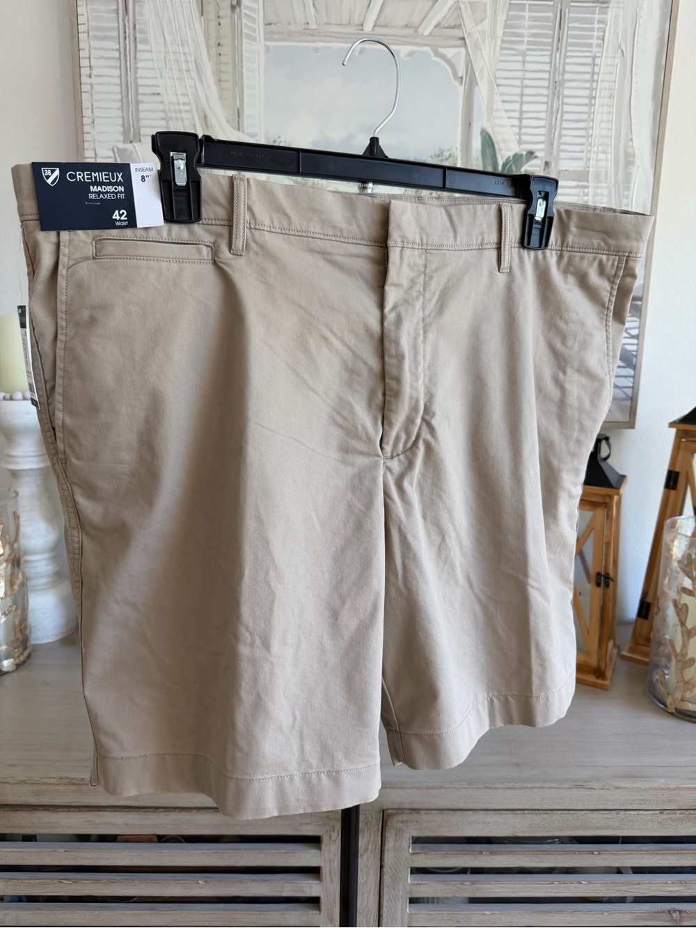 Daniel Men’s Cremieux Madison Relax Fit Tan Flat-Front Casual Shorts